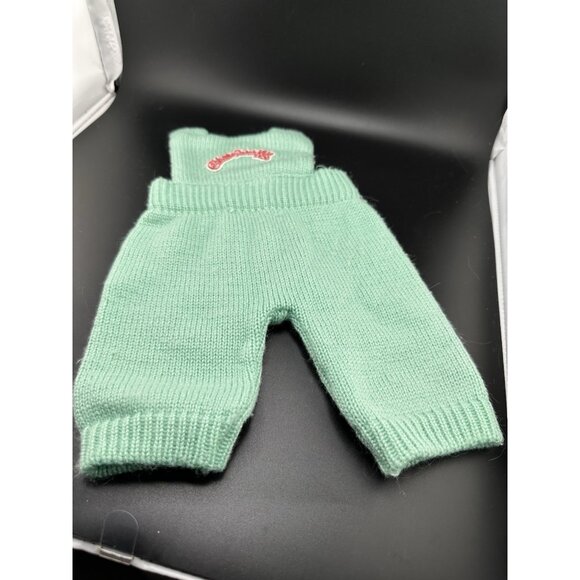 Cabbage Patch Kids Coleco Teal Green Knit Overalls Romper Vtg 1985 Twins Doll - Picture 2 of 5